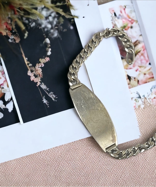 Vintage sterling silver 925 Ballou ID Bracelet Mens or Women