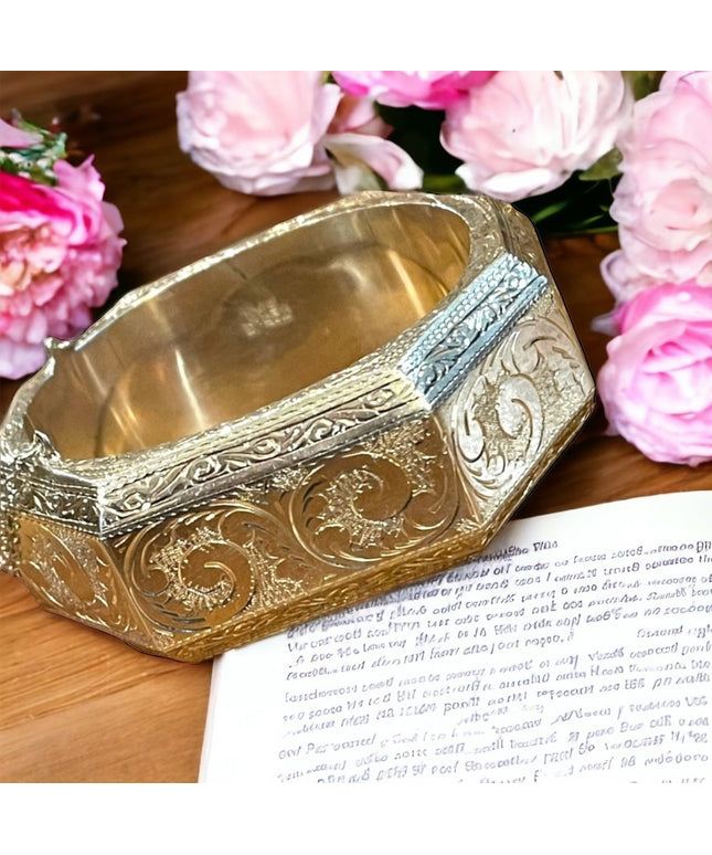 Rare Sterling silver etched Victorian 925 Chunky heavy Bangle bracelet Siam