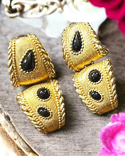 Vintage 1980s Authentic Swarovski SAL Gold plt earrings