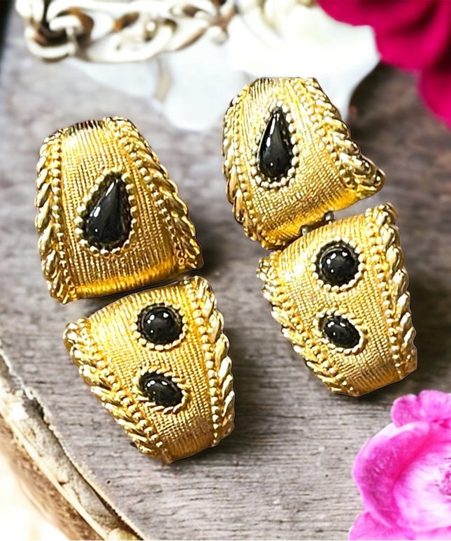 Vintage 1980s Authentic Swarovski SAL Gold plt earrings