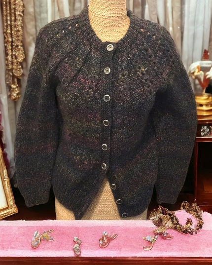 Hand knit button down soft merino Sweater knitted cardigan