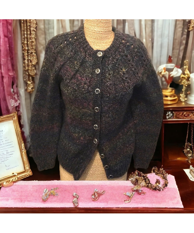 Hand knit button down soft merino Sweater knitted cardigan