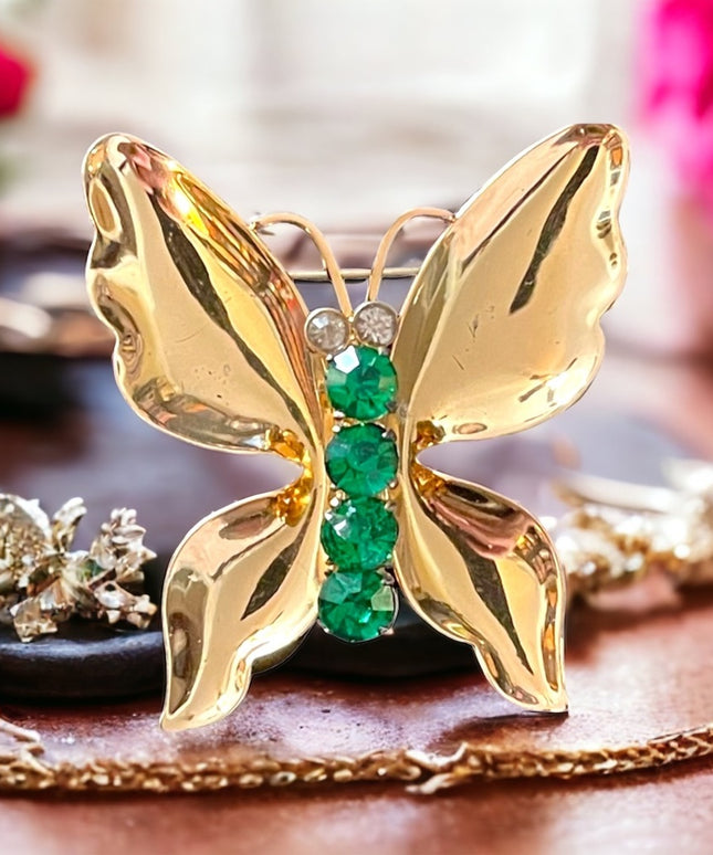 Vintage Gold plated Sterling silver CORO CRAFT Butterfly brooch