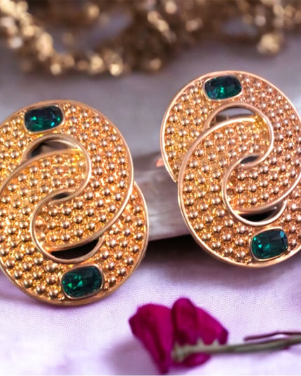 Vintage 1980s (Authentic SAL) Swarovski gold metal crystal earrings