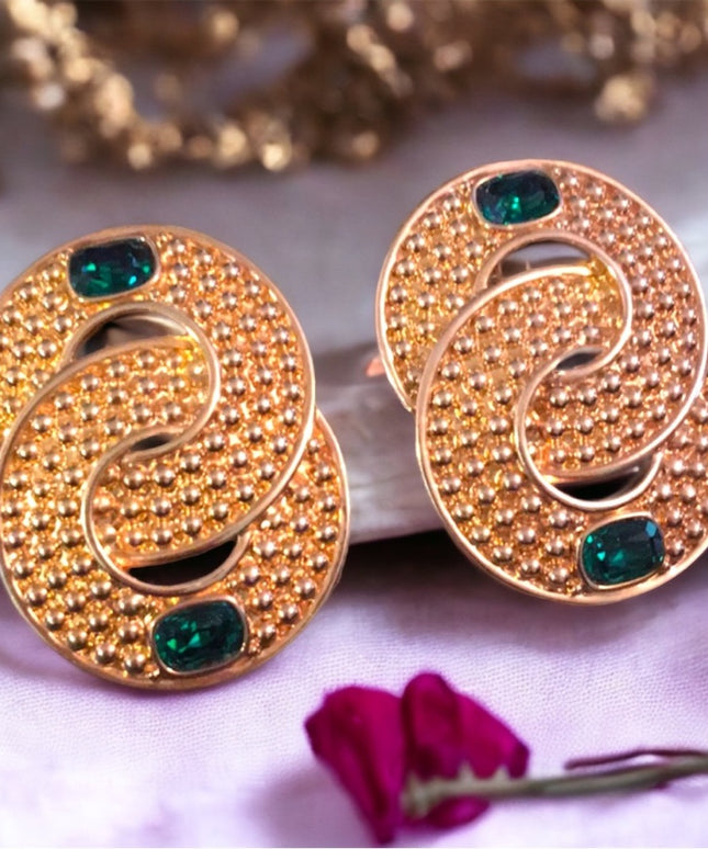 Vintage 1980s (Authentic SAL) Swarovski gold metal crystal earrings