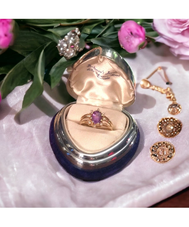 14k Gold Diamond & Amethyst ring