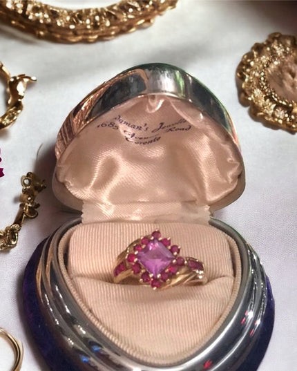 10k Gold Ruby & Amethyst fancy ring beautiful!