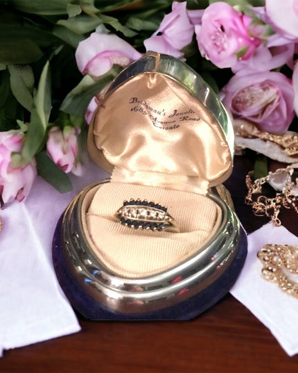14k Gold Sapphire & Diamond stacker ring