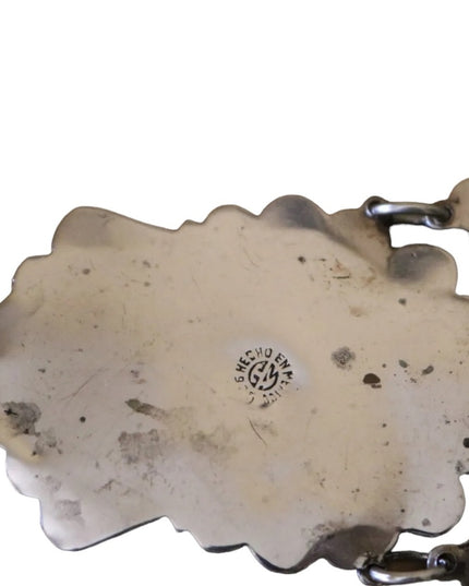 Pre-1948 Gustavo Martinez Mexico Sterling & Abalone Deco-Aztec Necklace TAXCO