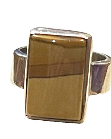 Vintage sterling silver STAN D Southwestern Large Desert jasper modernist ring