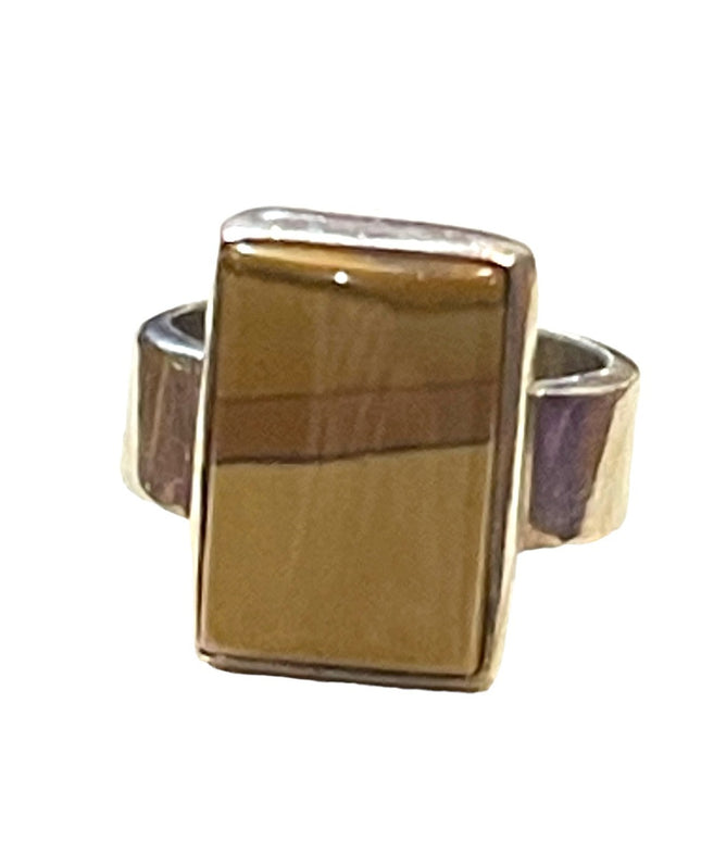 Vintage sterling silver STAN D Southwestern Large Desert jasper modernist ring