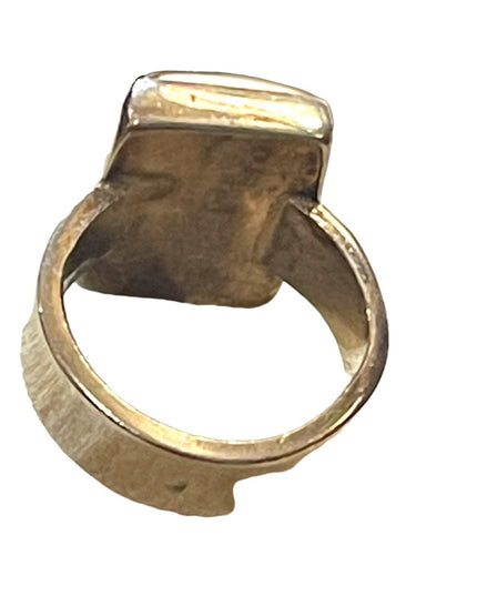 Vintage sterling silver STAN D Southwestern Large Desert jasper modernist ring