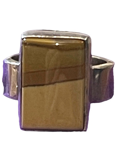 Vintage sterling silver STAN D Southwestern Large Desert jasper modernist ring