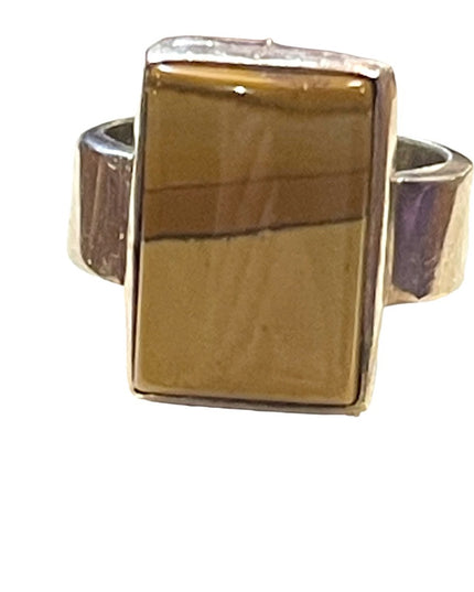 Vintage sterling silver STAN D Southwestern Large Desert jasper modernist ring