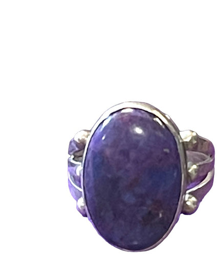 Sterling silver RB 925 Running Bear Southwestern Native American Sugalite ring