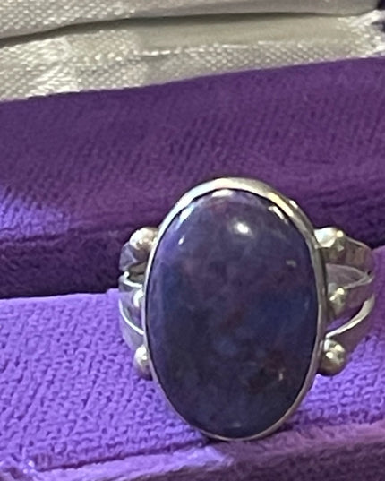 Sterling silver RB 925 Running Bear Southwestern Native American Sugalite ring