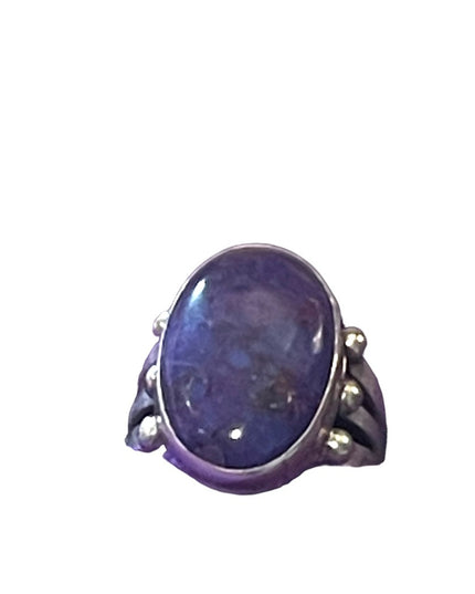 Sterling silver RB 925 Running Bear Southwestern Native American Sugalite ring