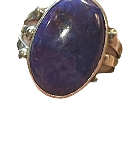 Sterling silver RB 925 Running Bear Southwestern Native American Sugalite ring