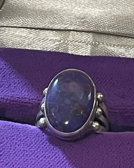 Sterling silver RB 925 Running Bear Southwestern Native American Sugalite ring