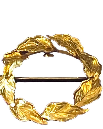 Vintage Wells 14k Gold filled leaf wreath brooch