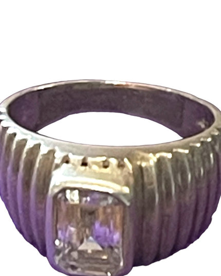 Sterling silver 925 Ornate fancy 1970s style Ribbed pleated ring