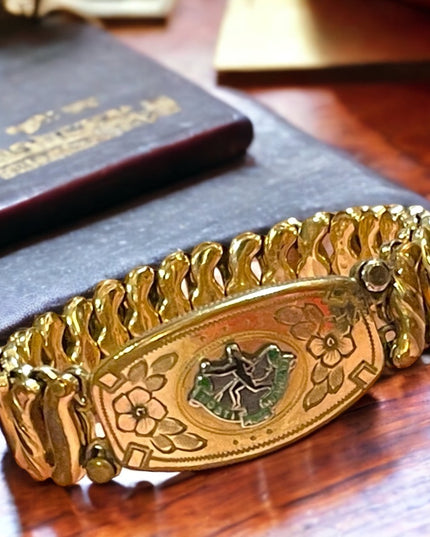 Vintage gold plt HOSTI ACIE NOMINATI Royal Winnepeg Rifles Sweetheart Bracelet