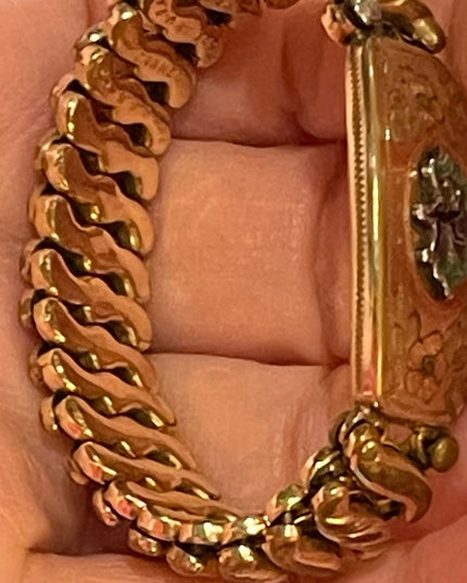 Vintage gold plt HOSTI ACIE NOMINATI Royal Winnepeg Rifles Sweetheart Bracelet