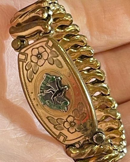Vintage gold plt HOSTI ACIE NOMINATI Royal Winnepeg Rifles Sweetheart Bracelet