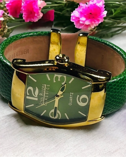 Joan Rivers Green bangle boxed watch