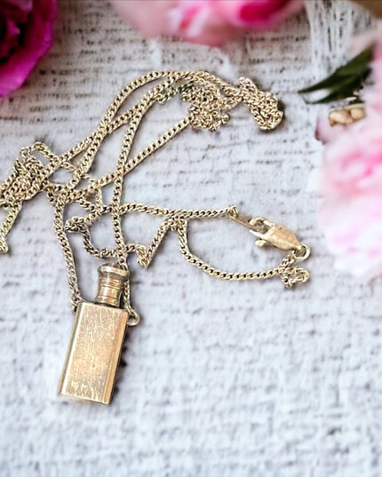 Vintage Sterling silver poison bottle pendant necklace Mary Kay