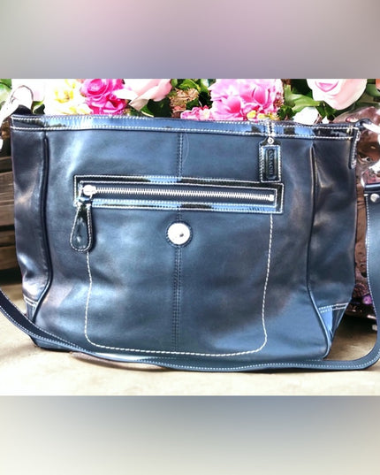 LG Coach Laurel Bag tote  black leather F14887