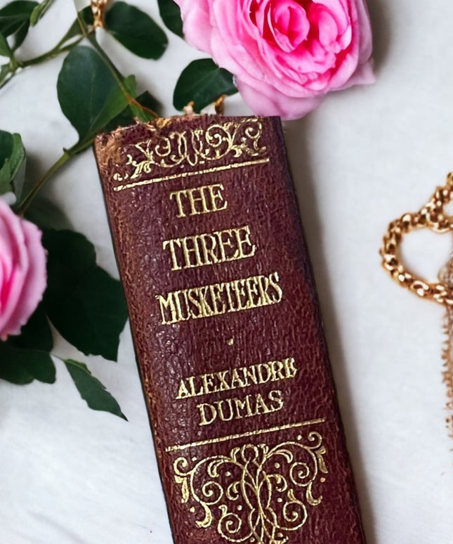 Antique 1920 red Leather Collins UK The Three Muskateers Alexander Dumas Gold