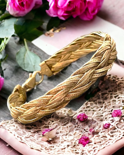 Lovely Chunky heavy Sterling silver Braided fancy bracelet Male female Unisex