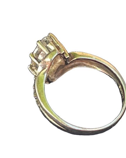 Stunning Sterling silver 925 CZ marcasite cluster ring