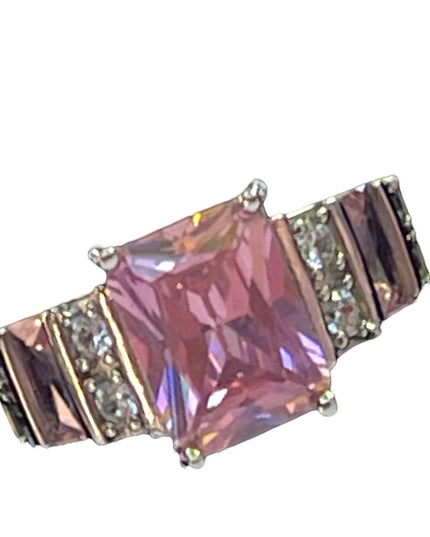 Stunning sterling silver 925 Pink ice CZ Sz 10 ring