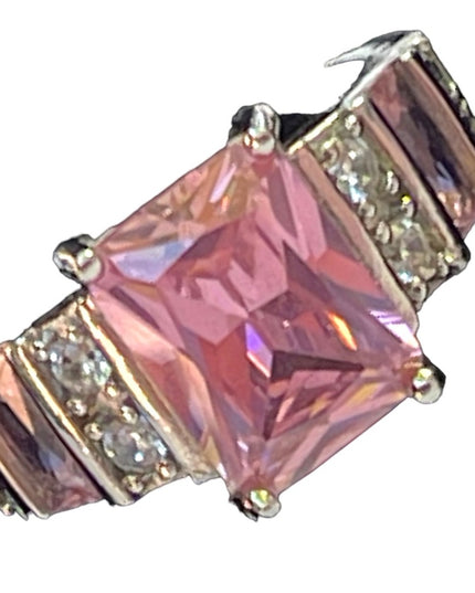 Stunning sterling silver 925 Pink ice CZ Sz 10 ring