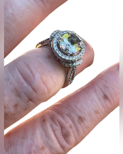 Stunning clear CZ sterling silver 925 cluster ring high quality