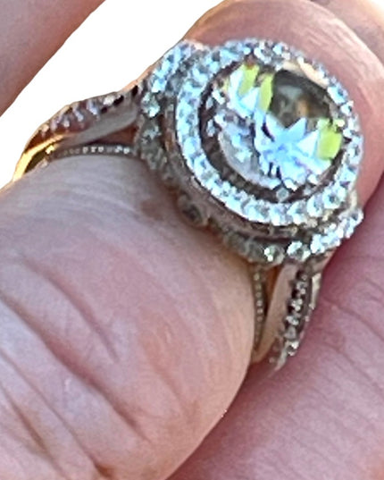 Stunning clear CZ sterling silver 925 cluster ring high quality