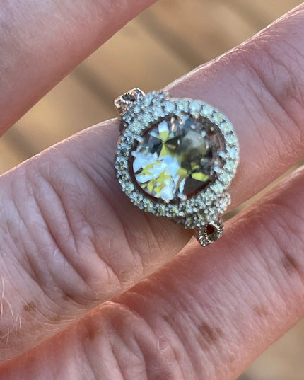 Stunning clear CZ sterling silver 925 cluster ring high quality