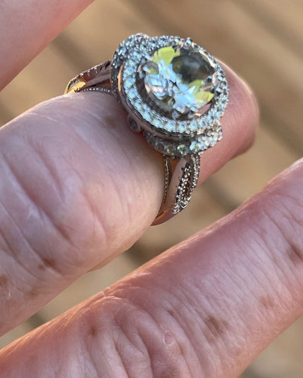 Stunning clear CZ sterling silver 925 cluster ring high quality