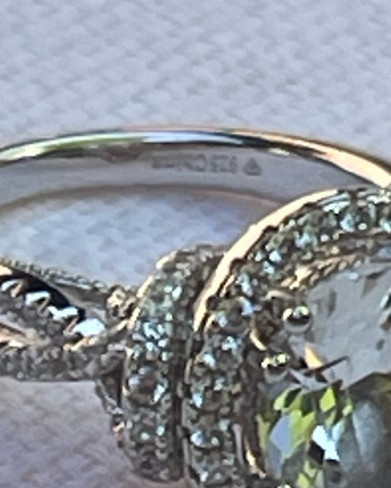 Stunning clear CZ sterling silver 925 cluster ring high quality