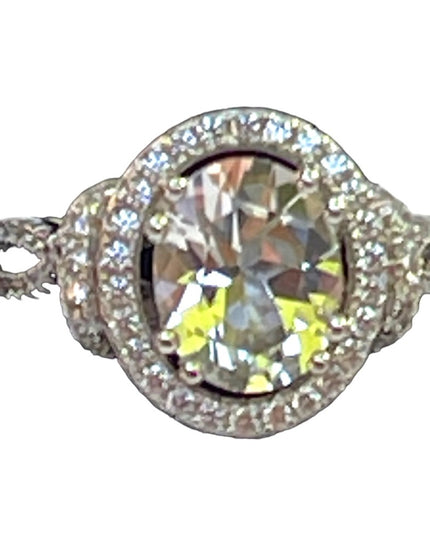 Stunning clear CZ sterling silver 925 cluster ring high quality