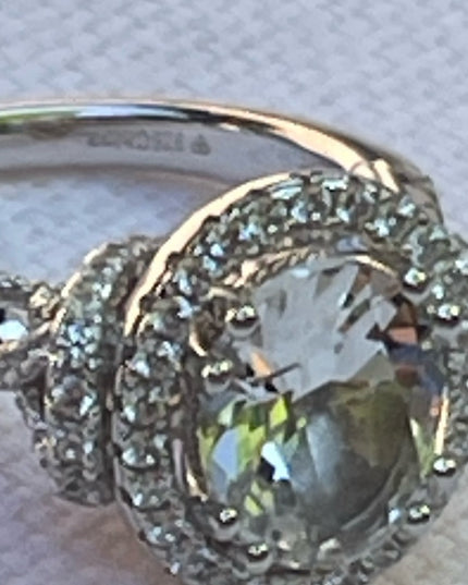 Stunning clear CZ sterling silver 925 cluster ring high quality