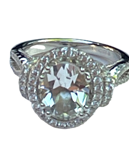 Stunning clear CZ sterling silver 925 cluster ring high quality