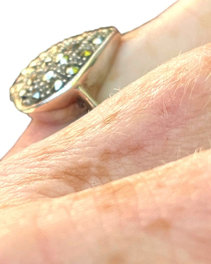 Sterling silver 925 fancy marcasite heat ring