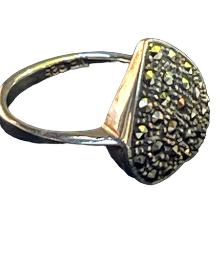 Sterling silver 925 fancy marcasite heat ring