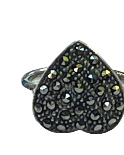 Sterling silver 925 fancy marcasite heat ring