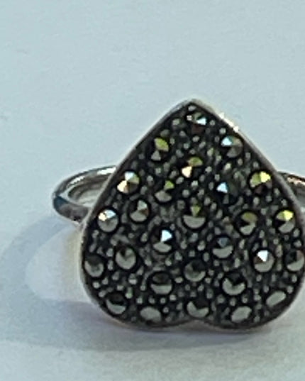 Sterling silver 925 fancy marcasite heat ring