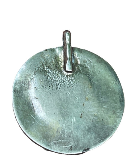 Vintage 1950s handmade sterling silver Navajo authebtic turquoise pendant