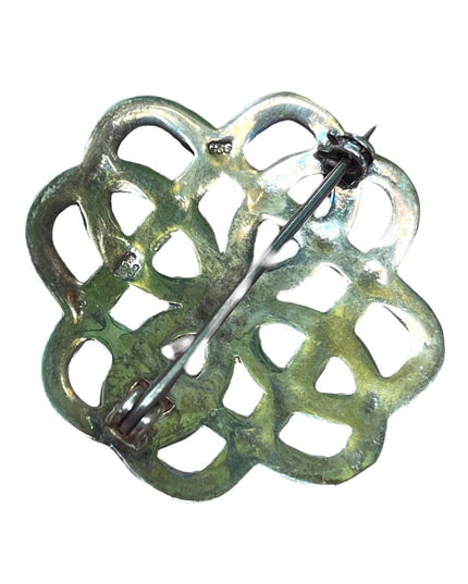 Vintage European sterling silver 925 Celtic Eternal lace knot brooch